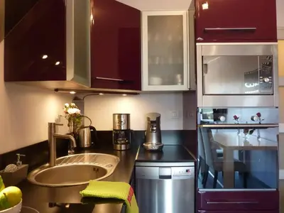 a kitchen with a sink and a counter at Cannes Center in Cannes