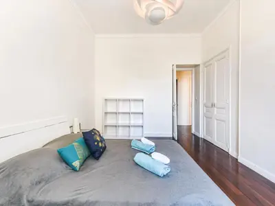a bedroom with a bed with two pillows on it at Apartment Villa Chalmette by Interhome in Cannes