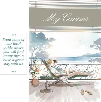 a couple sitting in a chair on a balcony with the ocean at Brand new 2 bedrooms next to Croisette ! in Cannes