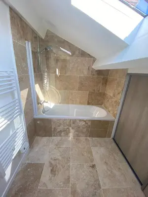 a bathroom with a shower and a bath tub at Brand new 4 bedrooms 4 bathrooms Heart of Cannes in Cannes