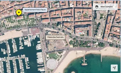 a map of a city with a harbor at C004-Cosy studio proche la Croisette et le Suquet in Cannes