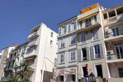 a row of tall buildings in a city at C004-Cosy studio proche la Croisette et le Suquet in Cannes