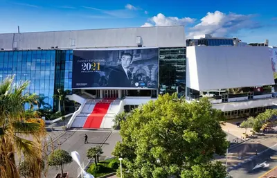 a large building with a billboard on the side of it at LEM5F - Palmes d'Or Properties in Cannes