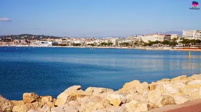 a view of a large body of water with rocks at Appartement proche Croisette & Carlton By Palmazur in Cannes