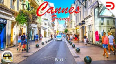 a poster of a city street with a car on the road at Joli Studio VIEUX PORT-BAS SUQUET A0B065 in Cannes