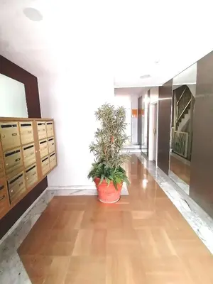 a hallway with a potted plant in a building at Cannes CROISETTE, Palais des Festivals, Beaches, Apart Residence Le MINERVE in Cannes
