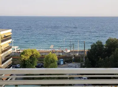 a view of the ocean from a building at C060-Bel Appartement avec Vue Mer - Picaud in Cannes
