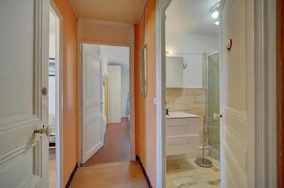 a bathroom with a walk in shower and a sink at IMMOGROOM - 5 min from beaches - Suquet - AC in Cannes