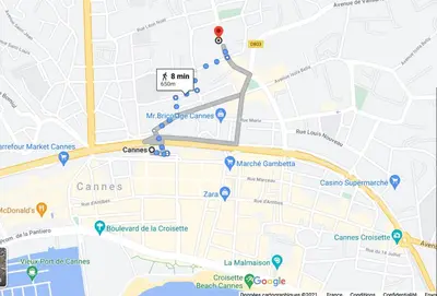 a map of the campus of cambridge university at Cannes Centre, T2 moderne rénové, balcon clim&Wifi in Cannes