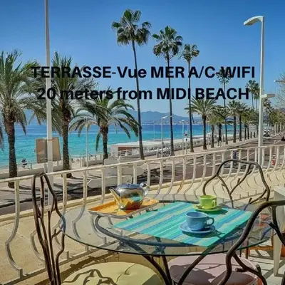 2 pièces TERRASSE vue MER- 20 m de la PLAGE A1B120