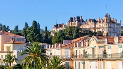a group of buildings in front of a castle at 3 StarsStudio54 23 Ave Laugier100m Plages Mistral in Cannes