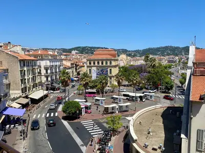 an aerial view of a city with a street at Le Barri By SCLS Locations in Cannes