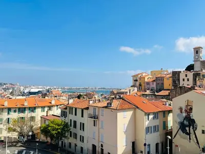 a view of a city with buildings at La Suquetane in Cannes