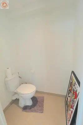 a bathroom with a white toilet in a room at ALC - MONT8 - 8 min Palais and Beaches in Cannes