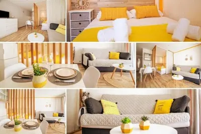 a collage of photos of a bedroom and a living room at Cocoon Center - Rue d'antibes - 200m plage- Clim - wifi - Unique in Cannes