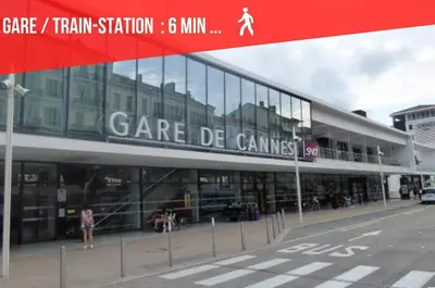 a large building with a sign on the side of it at Cocoon Center - Rue d'antibes - 200m plage- Clim - wifi - Unique in Cannes