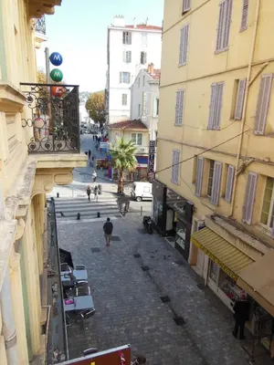 a view of a street in a city with buildings at 1 Bedroom Joffre 2 mins from Palais des Festivals 263 in Cannes