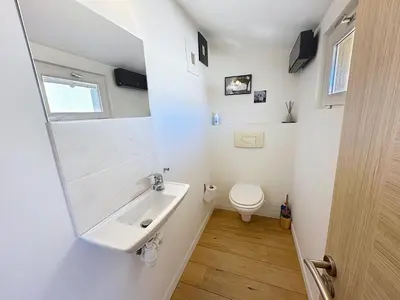 a bathroom with a sink and a toilet at Rooftop terrasse 1 bedroom in rue d'Antibes, 5 min from the Croisette 214 in Cannes