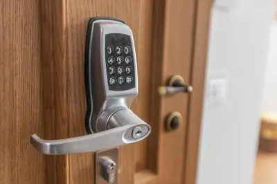 a close up of a door with a remote control at LB Vacation Rentals I Large Superieure Room with Balcony I Casa d'Azur in Cannes