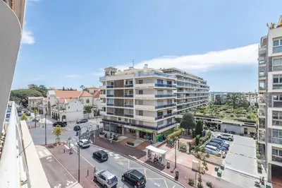 an aerial view of a city street with buildings at Appart 1 pièce pointe de la Croisette à cannes in Cannes