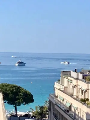 a view of the ocean from a building at LOFT CROISETTE VUE Mer in Cannes