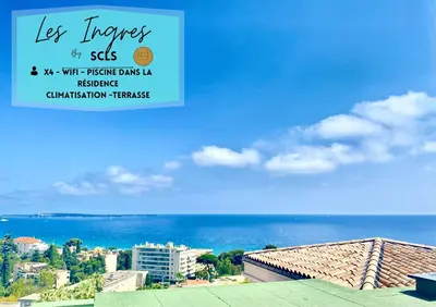 a view of the ocean from the roof of a building at Les Ingres By SCLS Locations in Cannes