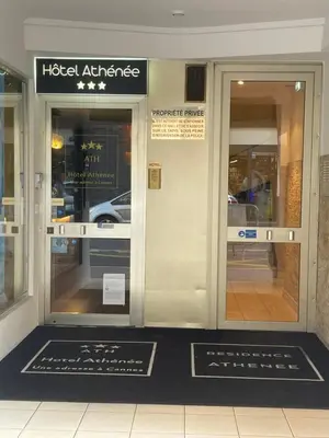 an opened door to ahotel entrance in a building at Studio Ipanema in Cannes