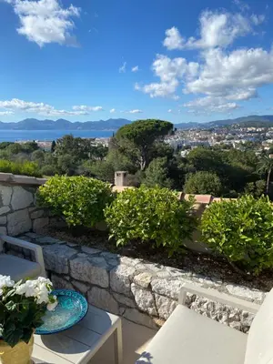 a view from the balcony of a house at Villa Galateias, un coin de Paradis, superbe vue avec piscine privée in Cannes