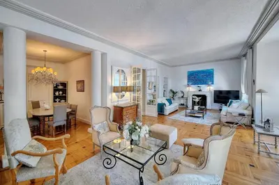 a living room filled with furniture and a table at Cannes Luxury Rental - Belle epoque villa to rent close to Cannes center in Cannes