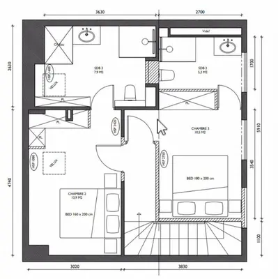 a floor plan of a house at FOCH Bright prestigious apartment in Cannes ! in Cannes