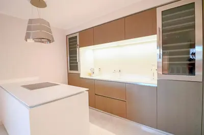 a bathroom with a sink and a mirror at GRAY Renovated luxurious apartment located in Cannes in Cannes