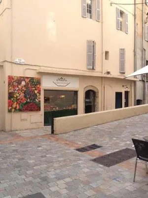 a building with a painting of flowers on it at C074-Cannes Studio - Cannes Forville in Cannes