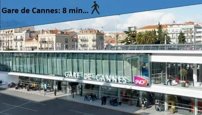 a building with a sign on the side of it at Cannes centre, super cosy apartment near everything in Cannes