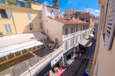 an overhead view of a city street with buildings at 21 Rue Meynadier - Meynadier Duplex in Cannes