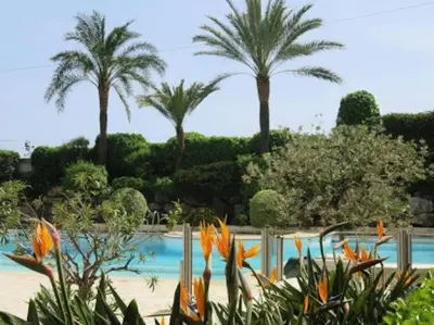 a resort with palm trees and a swimming pool at Résidence Cannes Verrerie - maeva Home - Appartement climatisé 2 pièces 4 personnes - Sélection MAE-2064 in Cannes