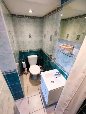 a bathroom with a toilet and a sink at Charming Studio ideal for Congresses and Holidays LIVE IN GAZAGNAIRE in Cannes