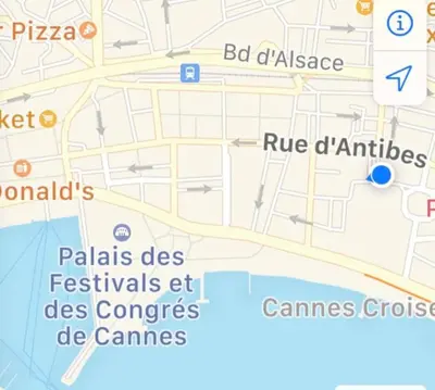 a map of the city of naples and the attractions at 2 pièces 2 terrasses 100 m Croisette très clair. in Cannes