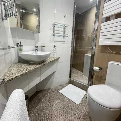 a bathroom with a sink and a toilet at CROISETTE VUE MER LATERALE in Cannes