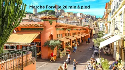 a view of a street in a city with people at Confortable Studio Calme, Latour Mauboug-CARLTON MARTINEZ A0B107 in Cannes