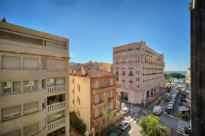 an overhead view of a city street with buildings at REF 1745 - Cannes Center - Studio for rent in Cannes