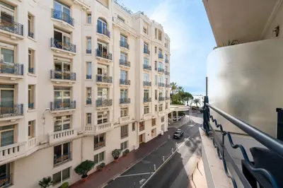 a view from the balcony of a building at 2-Bedroom Apartment with Terrace and Side Sea View in Cannes
