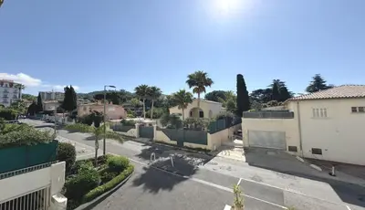 an aerial view of a street in a city at Charming 2 room , 52 m2, very spacious, bright and near sea Martinez hotel in Cannes
