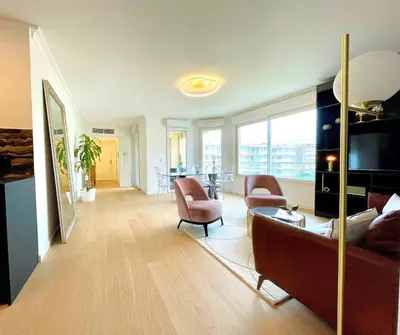 a living room with a couch and chairs and a table at Alba DeLuxe - 3 Bedroom Pointe Croisette, by Welcome to Cannes in Cannes