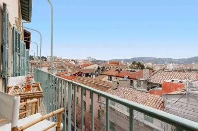 a view of a city from a balcony at Pegase in Cannes