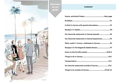 a wedding album page with a bride and groom on the beach at Marriott area superb 1 bedroom in Cannes