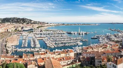a view of a harbor with boats in the water at Maisonnette Studio bas Suquet, proche plage et palais in Cannes