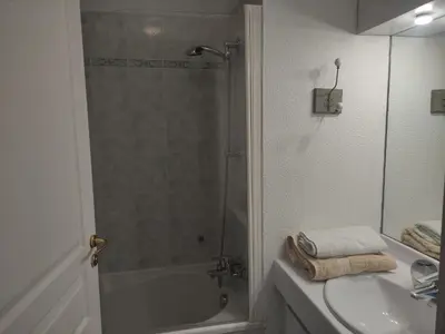 a bathroom with a shower and a sink at LE PALAZZIO - Proximité immédiate Palais des festival ,Vieux Port et plages - Garage in Cannes