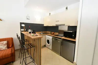 a small kitchen with a sink and a dishwasher at Tou'Can YourHostHelper in Cannes