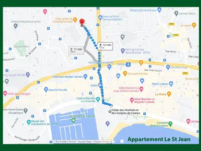 a map of the apartment la siren at Studio 700 m du Palais et Croisette - Le St Jean in Cannes