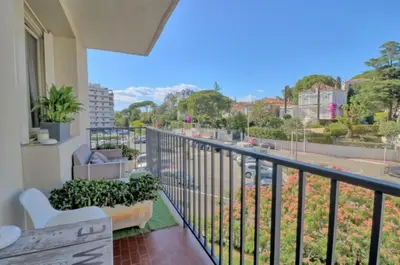 a balcony with a view of a street at Ref SELV -Palmes d'Or Properties in Cannes